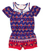 Girl Printed Romper - Fuchsia, Printed, Sizes 2-7 (1 Piece)