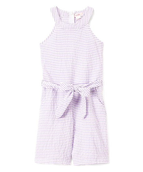 Girl Striped Romper - Striped Girl Romper Fabric, Red, Lilac, Pink (1 Piece)