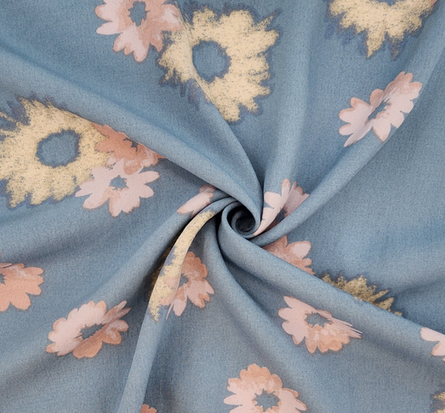 1D1643 Spring Blue Rayon Poplin Fabric - Spring Blue, 55/56" Width