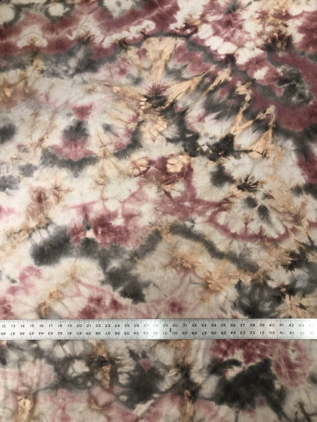 Vintage Look Tie Dye Print Polyester Rayon Spandex Sweater Knit Fabric - Burgundy, Blue, Olive, 58-60" Width