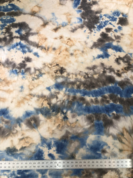 Vintage Look Tie Dye Print Polyester Rayon Spandex Sweater Knit Fabric - Burgundy, Blue, Olive, 58-60" Width