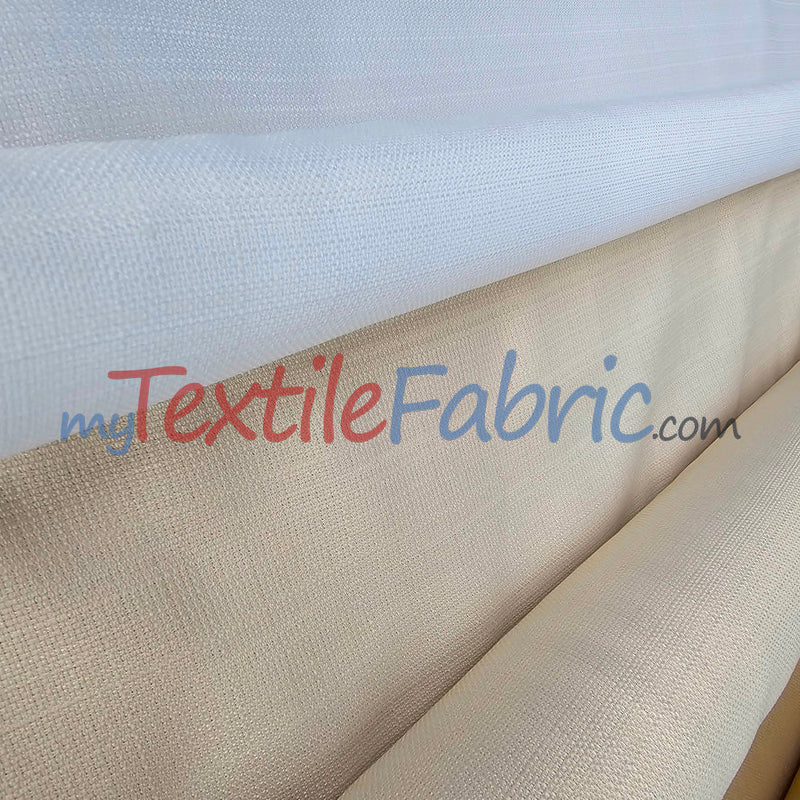 Rustic Linen Polyester Fabric - Faux Linen, 58" Width, 5 Colors (1 Yard)