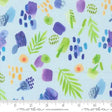 Cotton Print Radiant Aqua Watercolor Leaves Fabric 44/45"
