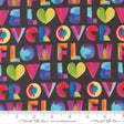 Cotton Print Fabric Radiant Midnight Over Flow Text 44/45"