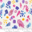 Cotton Fabric Radiant Rainbow Watercolor Leaves 44/45"