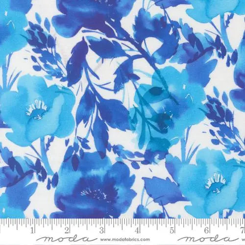 Cotton Fabric Radiant Sky Poppies 44/45" Wide