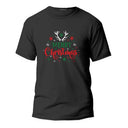 Camiseta Gráfica Impresa DTG para Hombres y Mujeres para Feliz Navidad (Paquete de 1) Negra