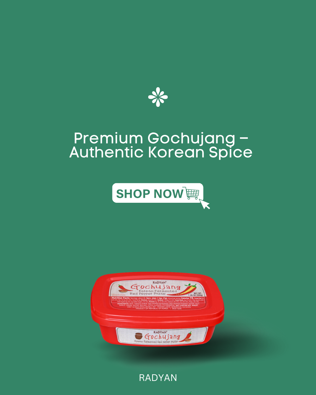 Radyan Premium Gochujang – Authentic Korean Spice