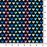 Printed Spandex Rainbow Hearts Fabric