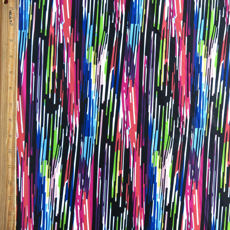 Swim Knit Rainbow Static Poly Spandex Fabric
