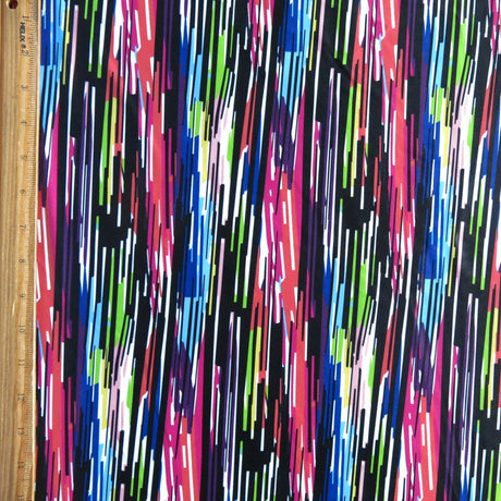 Swim Knit Rainbow Static Poly Spandex Fabric