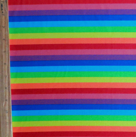 Swim Knit Rainbow Stripe Nylon Spandex
