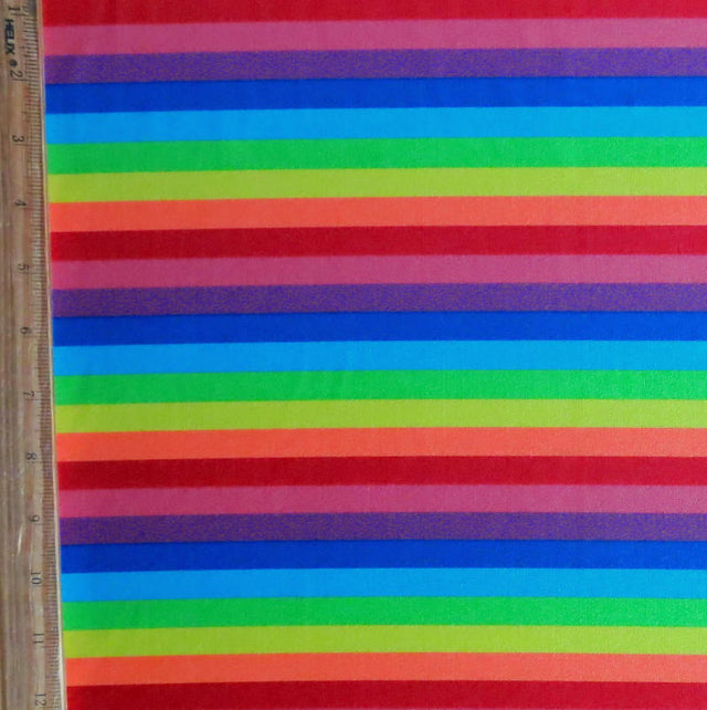 Swim Knit Rainbow Stripe Nylon Spandex