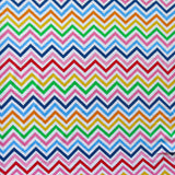 Cotton Lycra Knit Rainbow Zig Zags 32" Remnant