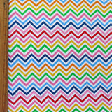Cotton Lycra Knit Rainbow Zig Zags 32" Remnant