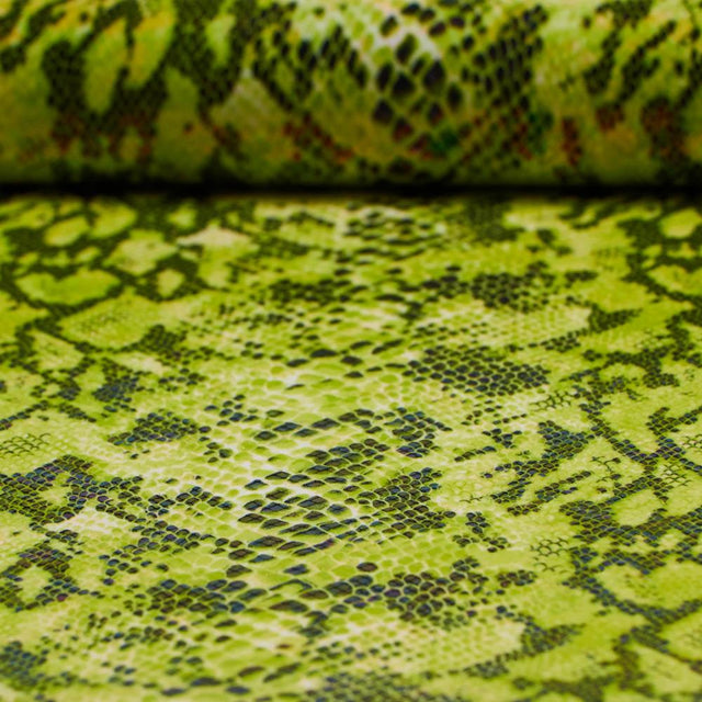 Rattlesnake Foil Printed Polyester Spandex Fabric - Holographic Foil, 4-Way Stretch, 54/56" Width (1 Yard)