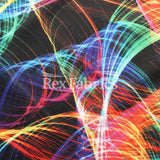 Rave Party Poly Spandex Tricot Fabric - Multi Color Lines Print, 58/60" Width (1 Yard)