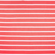 Rayon Spandex Jersey Knit Fabric Coral White Stripes