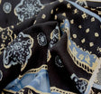 Rayon Crinkle 1A690 100 Percent Rayon Fabric - Navy/Ivory, Crinkle, 52/54" Width
