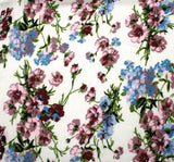 Rayon Crinkle 1D704 100 Percent Rayon Fabric - Ivory/Mauve Vertical Rippled Texture, 50/51" Width (1 Yard)