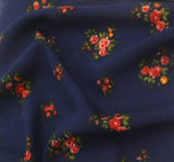 Rayon Crinkle D#1D659 Rayon Fabric - Navy/Red Crinkle, 53/54" Width