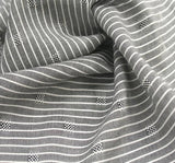 1 Yard Rayon Dobby Pin Stripe Fabric Gray/Ivory Lightweight Apparel Material 57/58" Wide