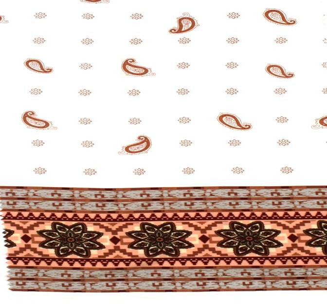 Rayon Poplin Print 1D647 Rayon Fabric - Off White/Khaki Print, 54/55" Width (1 Yard)