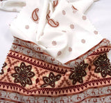 Rayon Poplin Print 1D647 Rayon Fabric - Off White/Khaki Print, 54/55" Width (1 Yard)