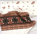 1 yarda de tela popelina estampada blanco roto y rosa de rayón, tela con acabado suave para prendas, ancho de 54/55 pulgadas