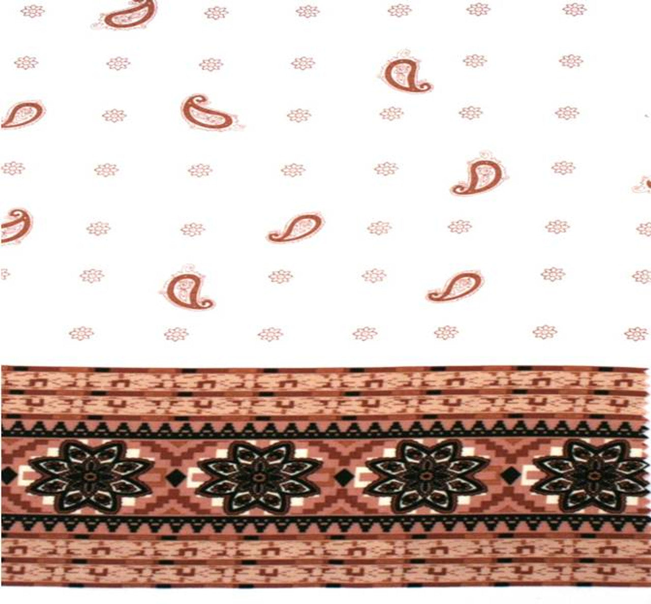 1 Yard Rayon Poplin Print Off White And Pink Smooth Finish Fabric For Apparel 54/55 Inches Width