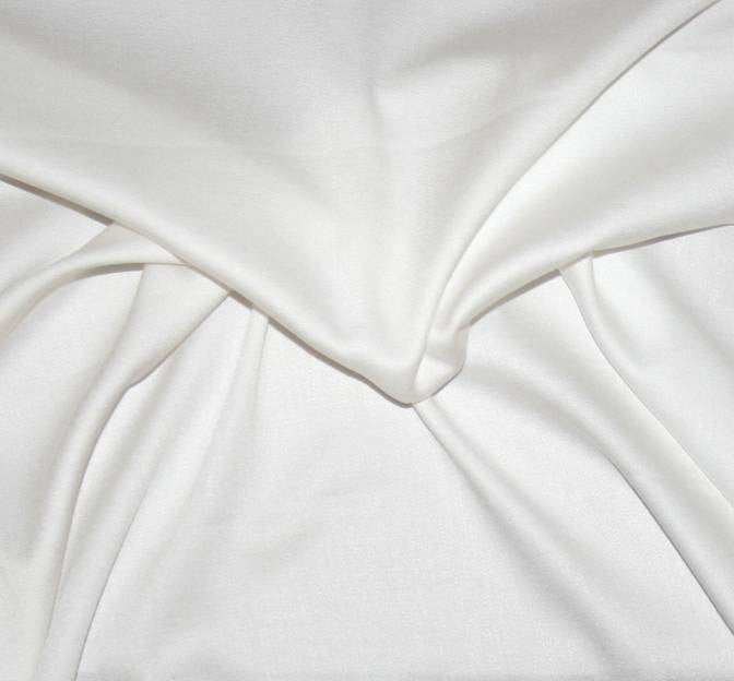 Rayon Satin Stretch Rayon Spandex Fabric - Solid Ivory, 53/54" Width (1 Yard)