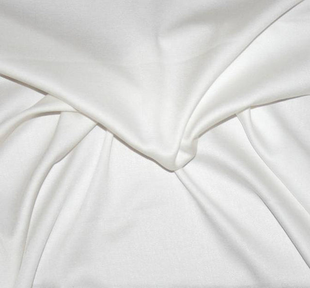 Rayon Satin Stretch Rayon Spandex Fabric - Solid Ivory, 53/54" Width (1 Yard)