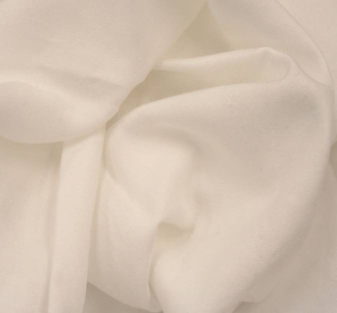 Rayon Challis PFP White Rayon Fabric - White, 56/57" Width (1 Yard)