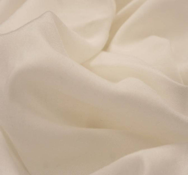 Rayon Challis PFP White Rayon Fabric - White, 56/57" Width (1 Yard)