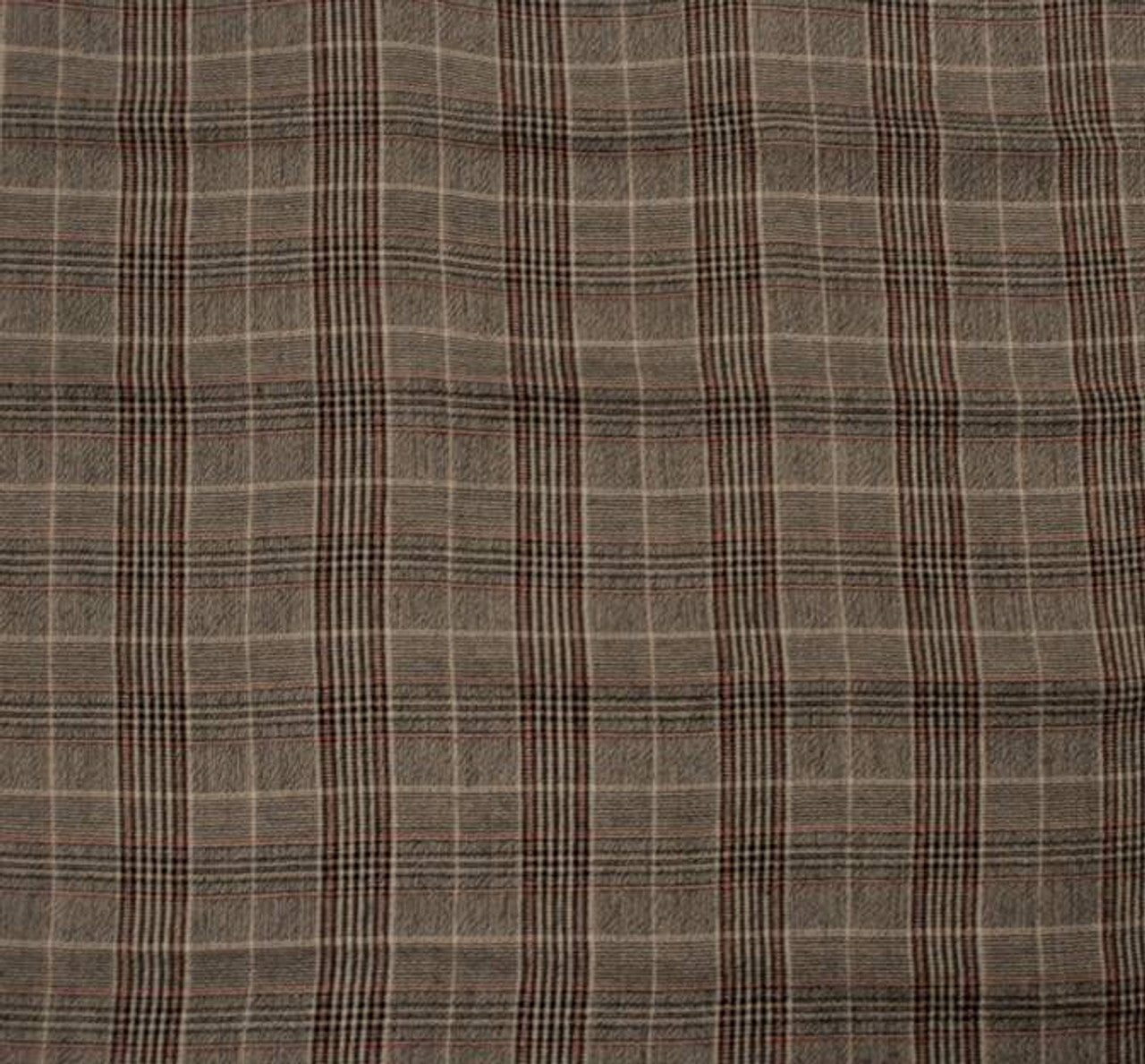 Rayon Yarn Dyed Plaid 1 Yard Fabric Taupe Black 50/51″ Wide, Ultra Soft Lightweight