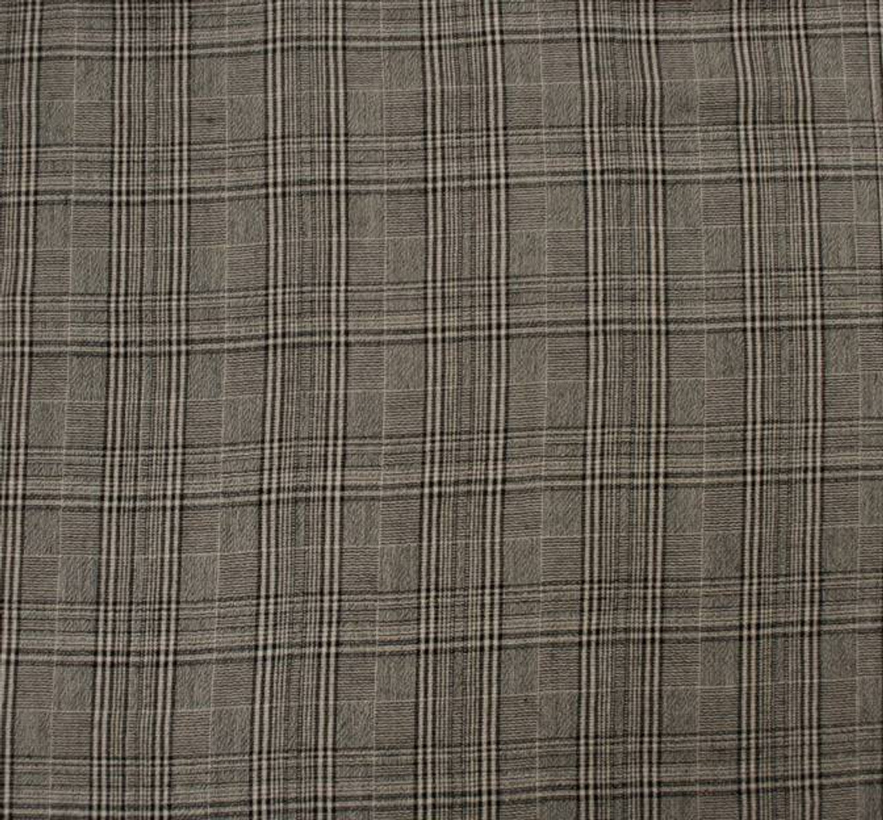 Rayon Yarn Dyed Plaid 1 Yard Fabric Taupe Black, 50/51″ Wide, Ultra Soft Lightweight Apparel Material