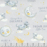 Quilting Cotton Reach for the Stars All Over Sweet Dreams Navy Gray Wilmington Prints