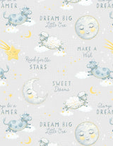 Quilting Cotton Reach for the Stars All Over Sweet Dreams Navy Gray Wilmington Prints