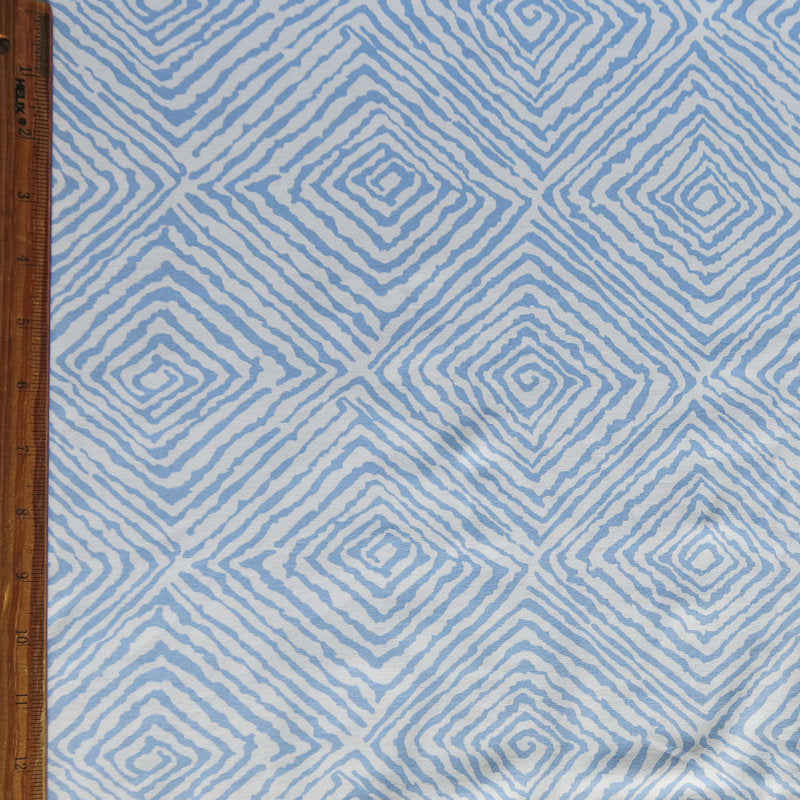 Poly Lycra Knit Fabric Reaction Blue Corners