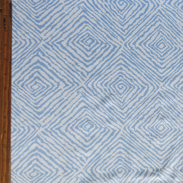 Poly Lycra Knit Fabric Reaction Blue Corners