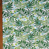 Poly Lycra Knit Green Branches and Blossoms