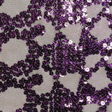 Rebel Stretch Mesh Sequin Fabric - Black/Purple, Gold/Clear, White/Clear/Silver, 54" Cut Width, 48" Usable Width (1 Yard)