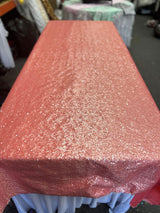 1 Yard Rectangle Sequin Taffeta Tablecloth 55 x 108 Inches Shiny Polyester Linen for Events and Weddings