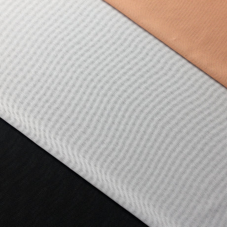 Recycled Mesh Polyester Spandex Fabric - Black, White, Nude, Eco-Friendly 4-Way Stretch Mesh, 58/60" Width (1 Yard)