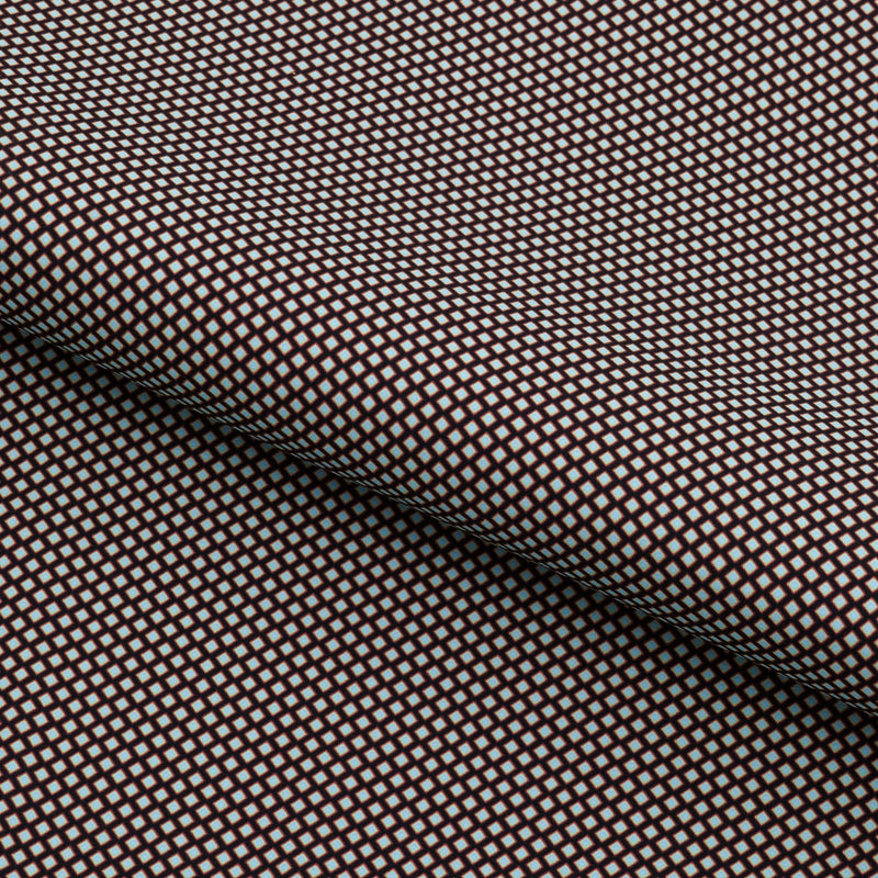 Mini Argyle Recycled Nylon Spandex Fabric - Black/Light Blue Argyle Print, 55/56" Width (1 Yard)
