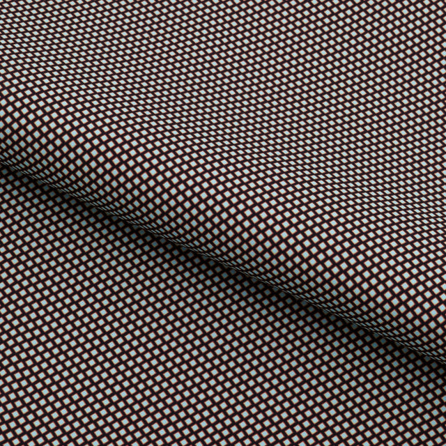 Mini Argyle Recycled Nylon Spandex Fabric - Black/Light Blue Argyle Print, 55/56" Width (1 Yard)