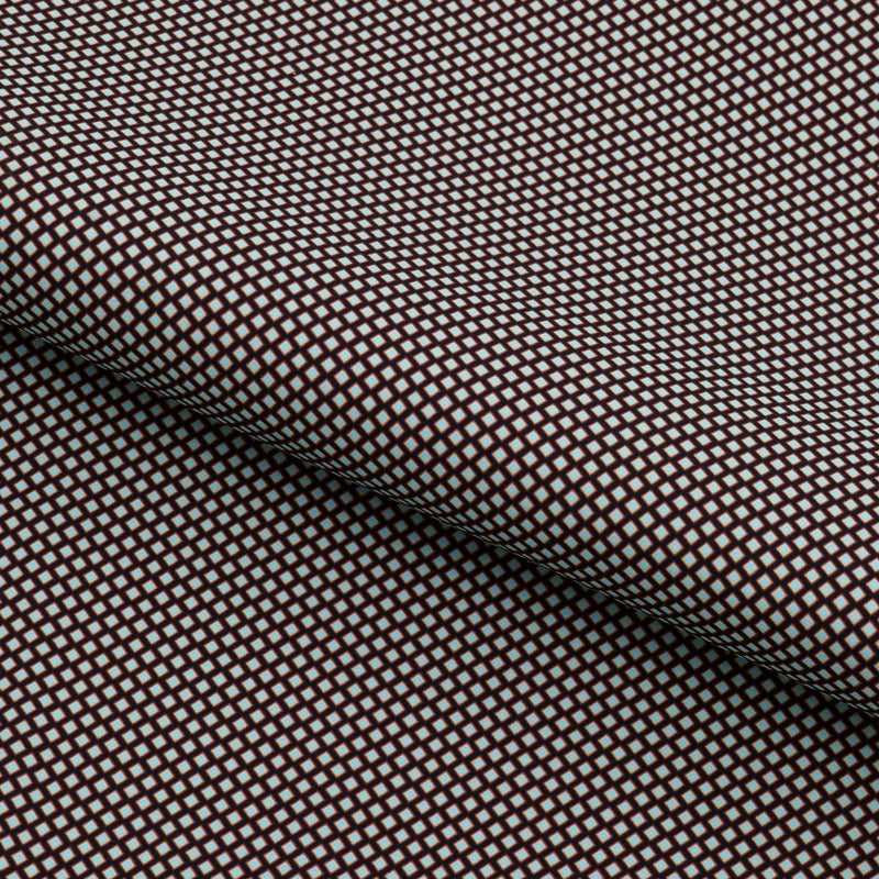 Mini Argyle Printed Recycled Nylon Spandex Fabric - Black/Light Blue Argyle Print, 55/56" Width (1 Yard)