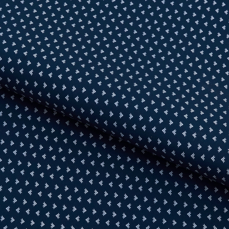 Left To Right Arrow Printed Recycled Nylon Spandex Fabric - Navy/White Arrow Print, 55/56" Width (1 Yard)