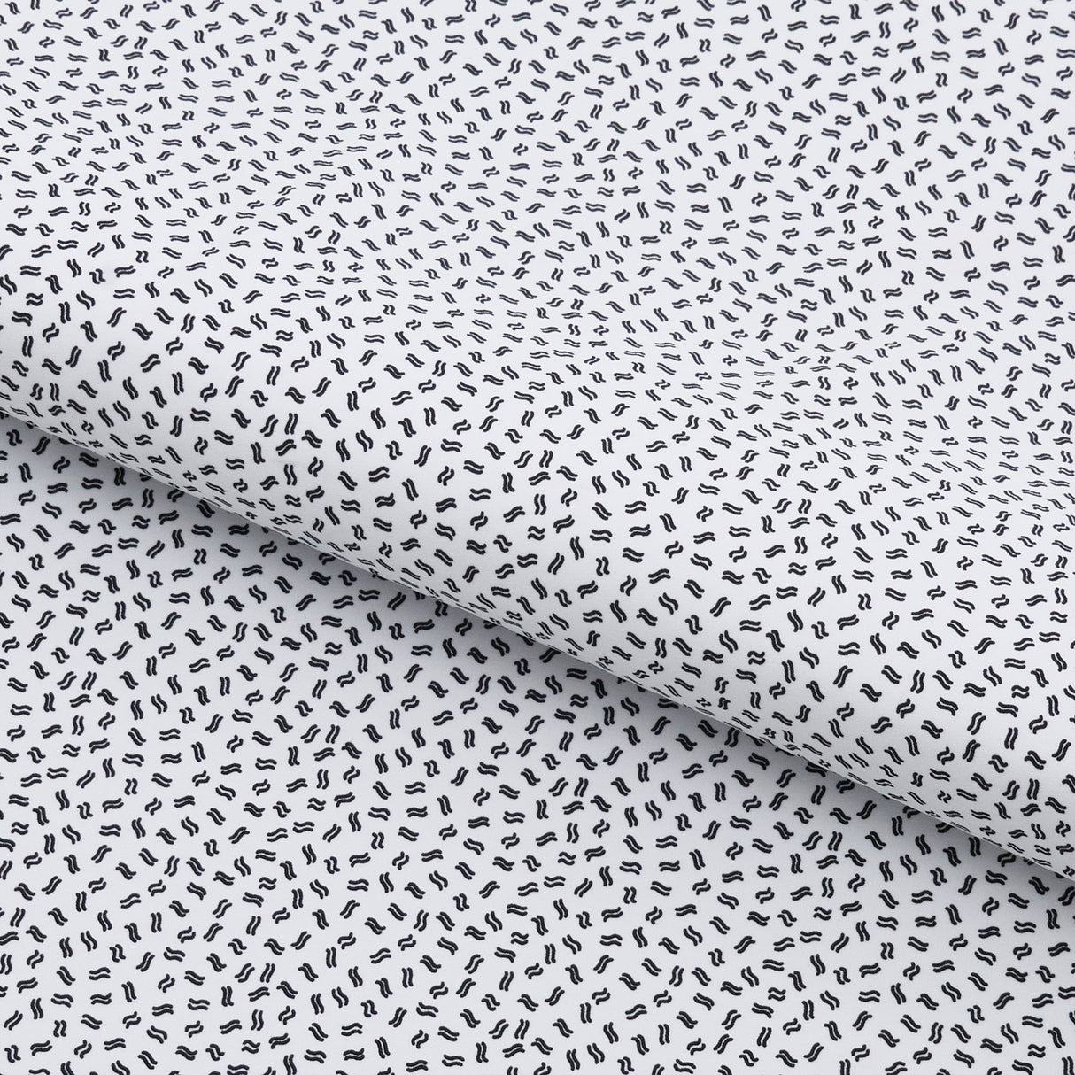 Small Wavy Seamless Lines Recycled Nylon Spandex Fabric - White/Black Printed Seamless Lines, 55/56" Width (1 Yard)