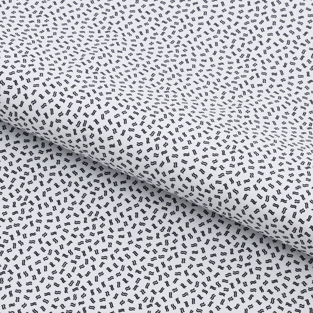 Small Wavy Seamless Lines Recycled Nylon Spandex Fabric - White/Black Printed Seamless Lines, 55/56" Width (1 Yard)